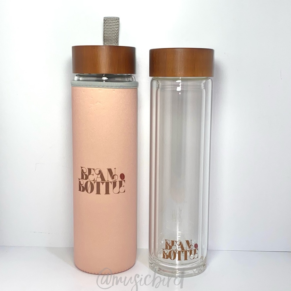 2 Blush Pink Bean Bottles Double Wall Insulated Reusable Bottle